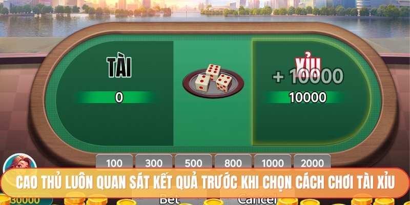 Cao thủ luôn quan sát kết quả trước khi chọn cách chơi tài xỉu